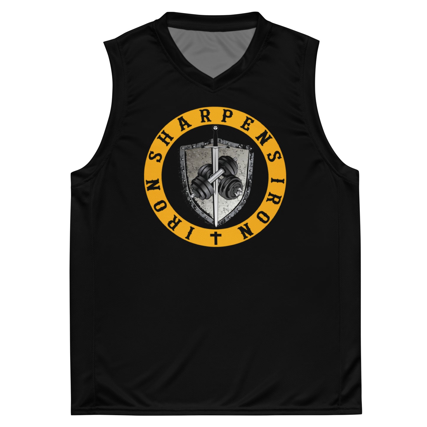 Recycled unisex IRON SHARPENS IRON  basketball jersey