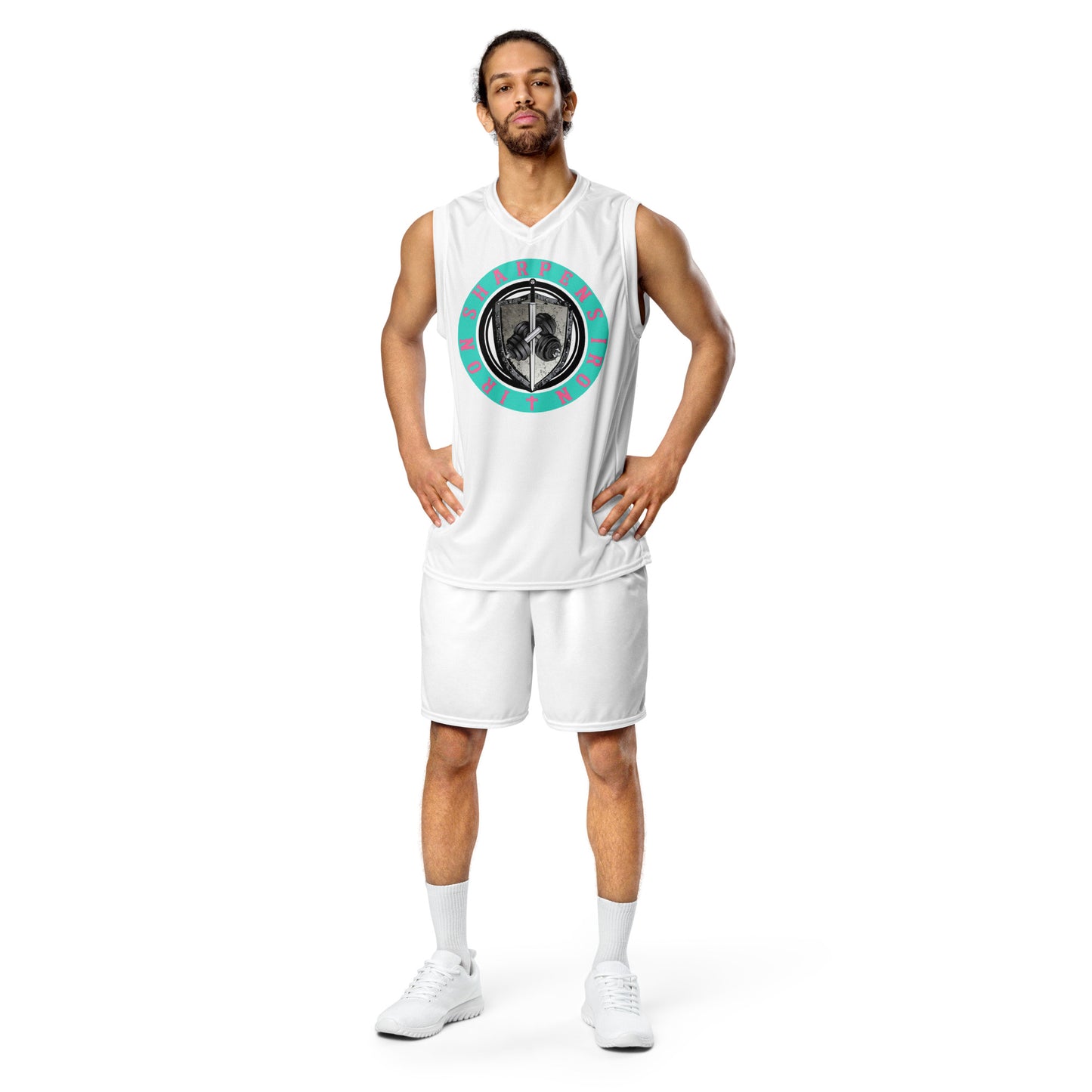 Recycled unisex Iron Sharpens Iron south beach  basketball jersey