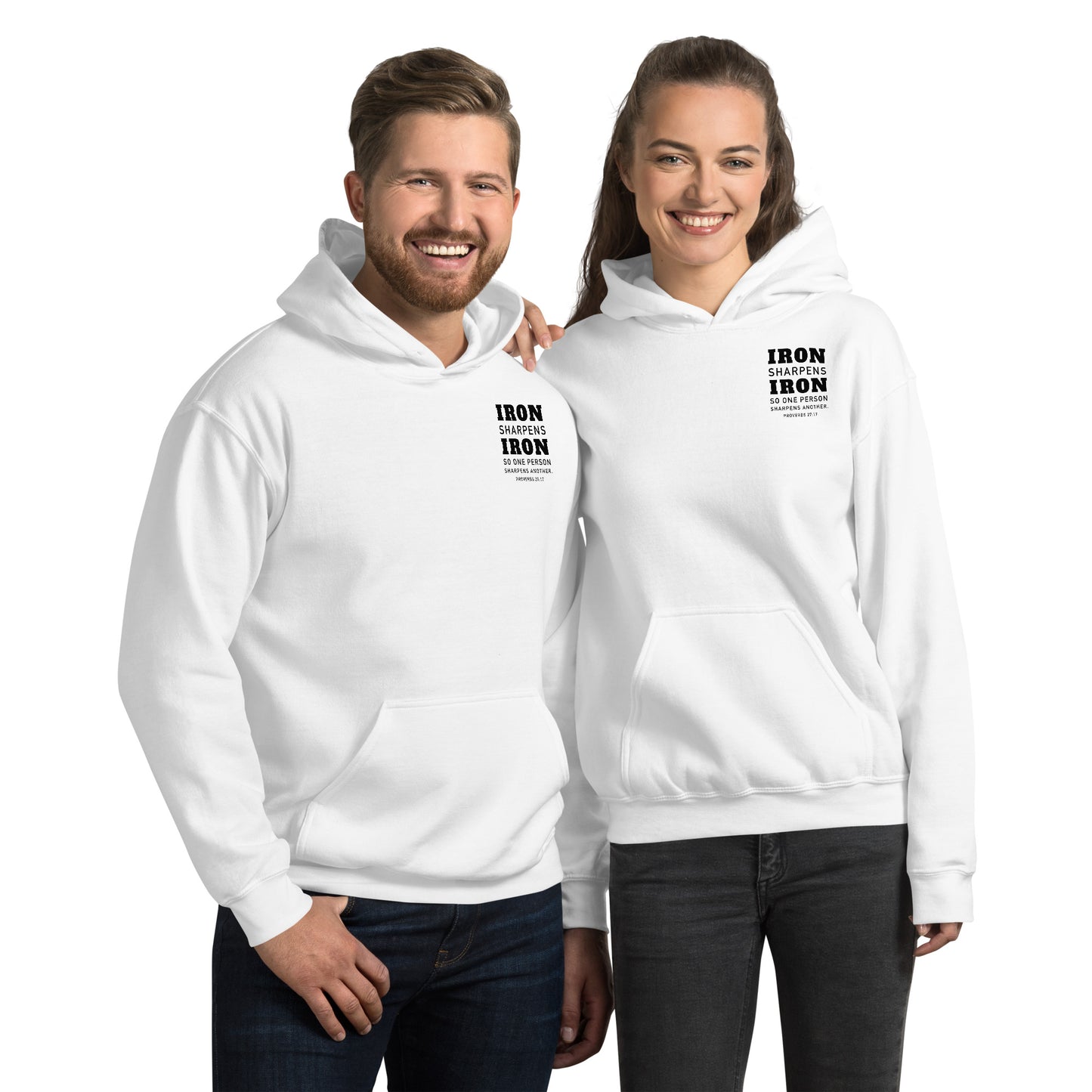 IRON SHARPENS IRON bible verse and logo Unisex Hoodie