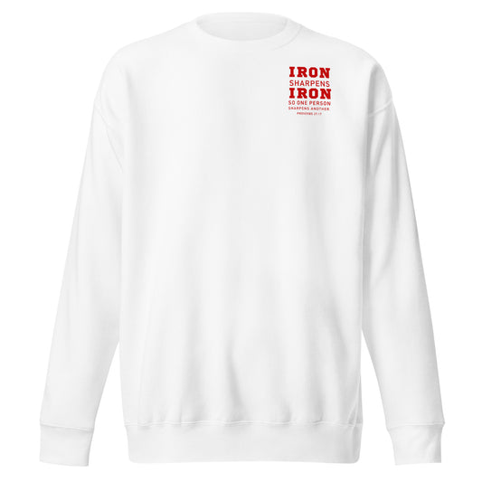 Cherry Red Unisex Premium Iron Sharpens Iron Sweatshirt