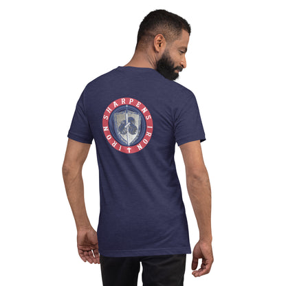 Unisex Iron Sharpens Iron 4th of July shirt "I.S.I Logo on back "