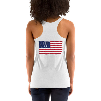 Women's Racerback Iron Sharpens Iron 4Th of July tank