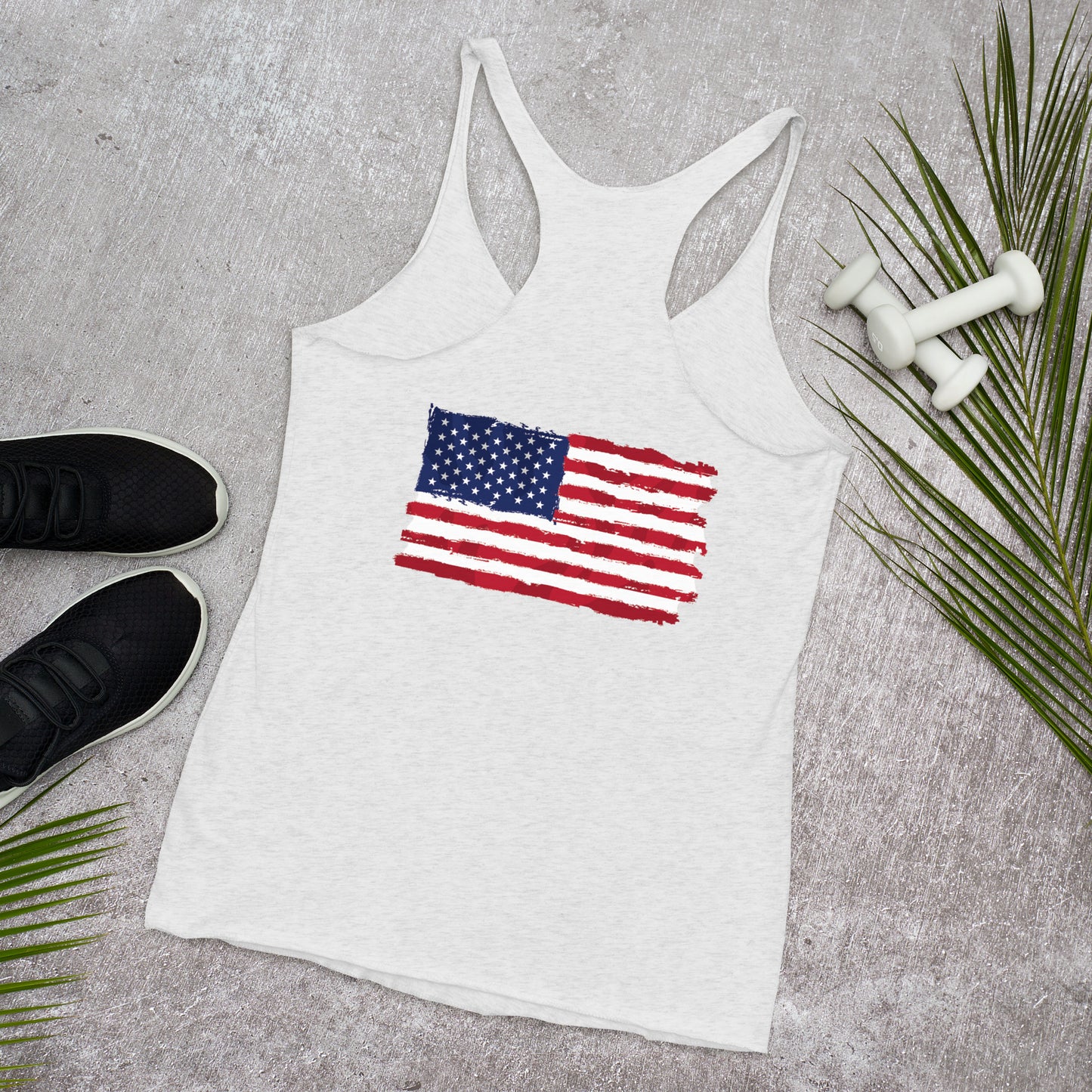 Women's Racerback Iron Sharpens Iron 4Th of July tank