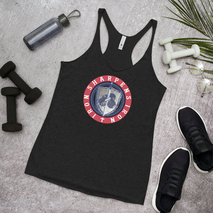 Women's Racerback Iron Sharpens Iron 4Th of July tank