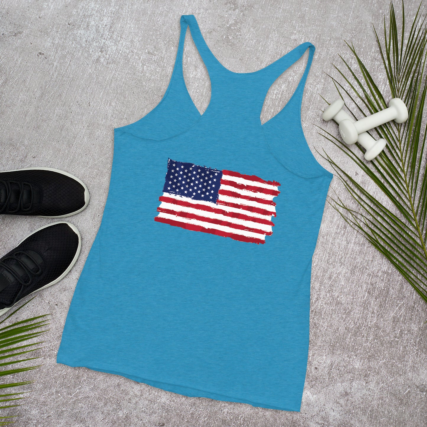 Women's Racerback Iron Sharpens Iron 4Th of July tank