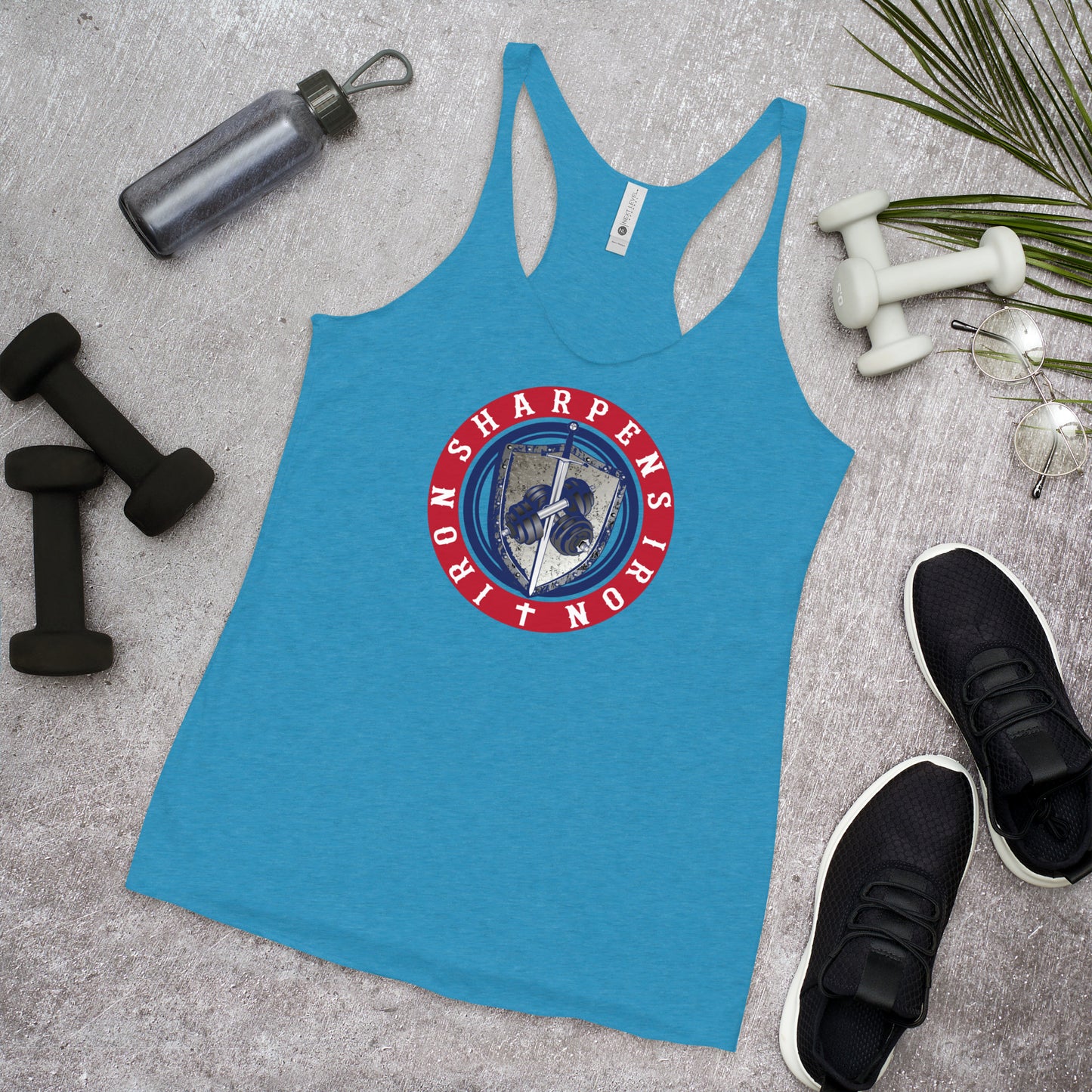 Women's Racerback Iron Sharpens Iron 4Th of July tank