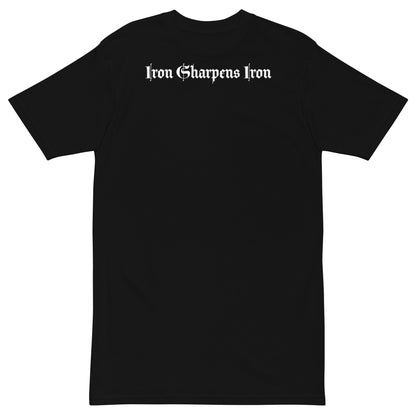 Men’s premium heavyweight iron sharpens iron T shirt