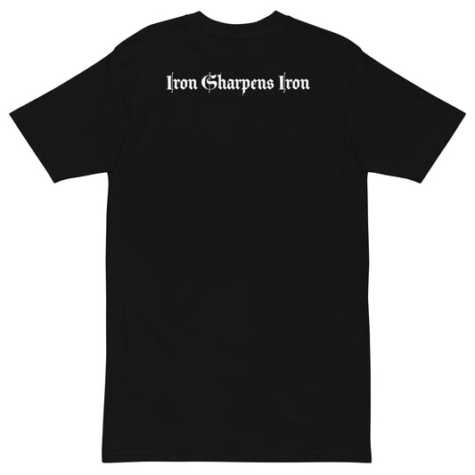 Men’s premium heavyweight iron sharpens iron T shirt