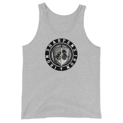 IRON SHARPENS IRON GYM TANK  WITH VERSE ON BACK