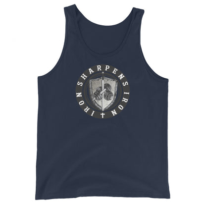 IRON SHARPENS IRON GYM TANK  WITH VERSE ON BACK