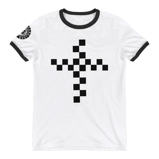 CHECKERBOARD CROSS Ringer T-Shirt