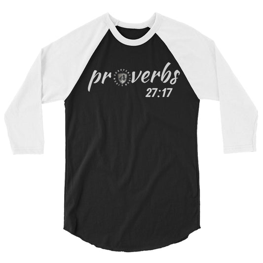 3/4 sleeve Proverbs 27:17 baseball T