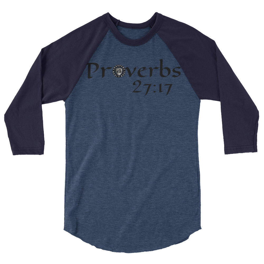 3/4 sleeve Proverbs 27:17 Baseball flip T