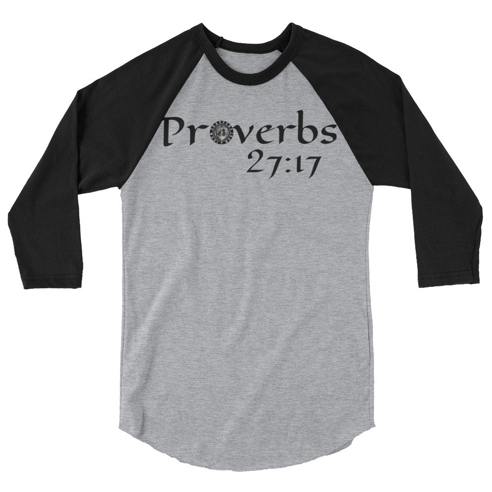 3/4 sleeve Proverbs 27:17 Baseball flip T