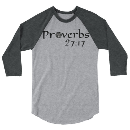 3/4 sleeve Proverbs 27:17 Baseball flip T