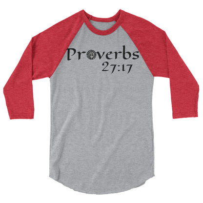 3/4 sleeve Proverbs 27:17 Baseball flip T