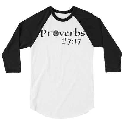 3/4 sleeve Proverbs 27:17 Baseball flip T