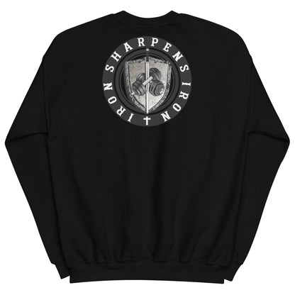 Steel City edition Iron sharpens Iron sweatshirt with logo on back.