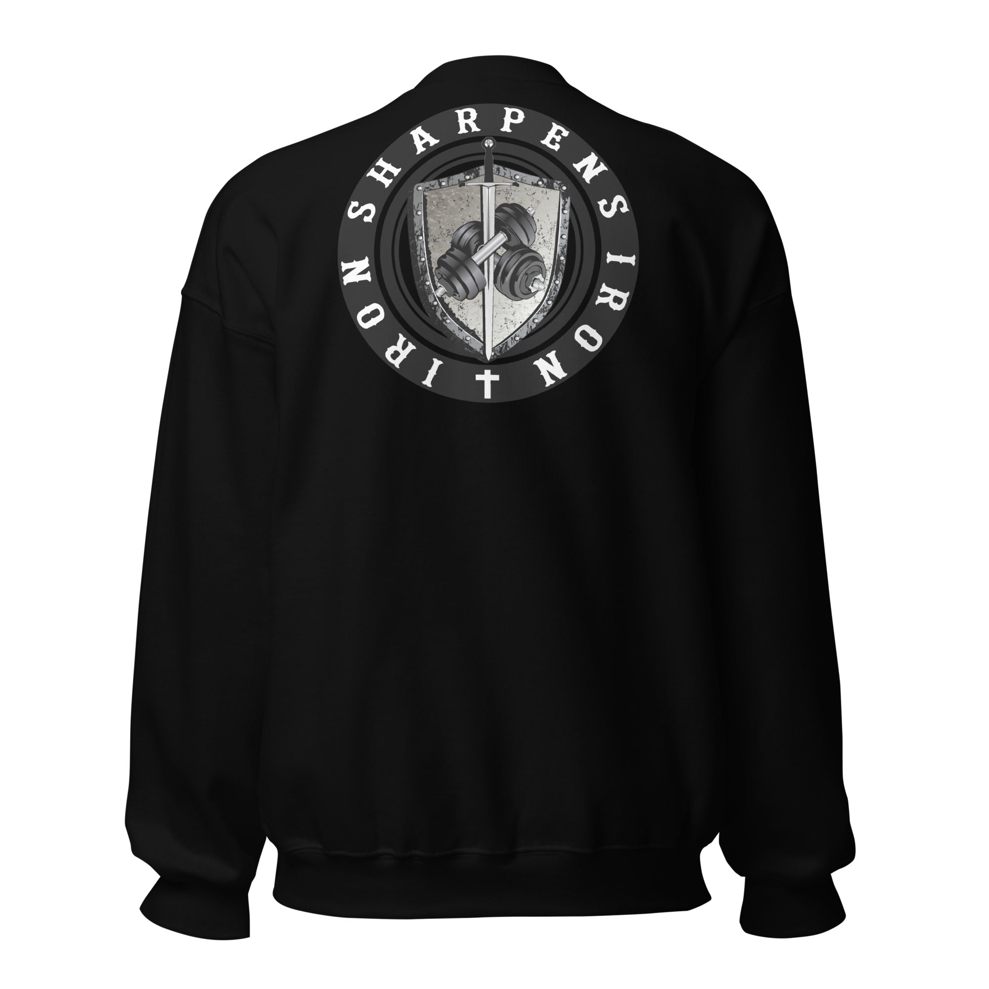 Steel City edition Iron sharpens Iron sweatshirt with logo on back.