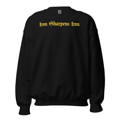 Steel City edition Iron sharpens Iron sweatshirt with logo on back.