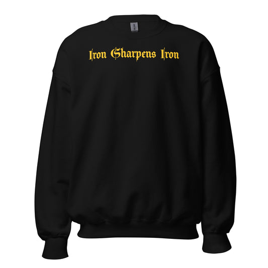 Steel City edition Iron sharpens Iron sweatshirt with logo on back.