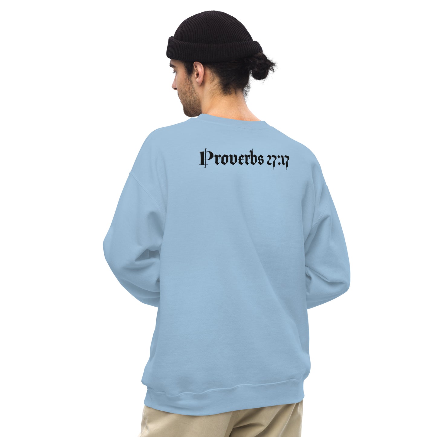 Unisex IRON SHARPENS IRON blue collection with Bible verse On the Back