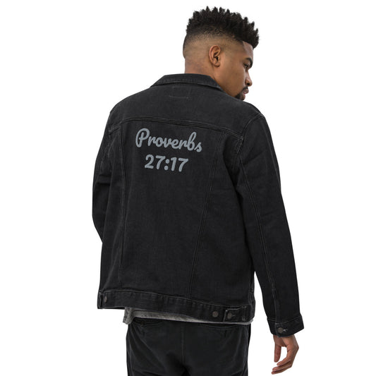 Unisex denim PROVERBS 27:17  PRO jacket