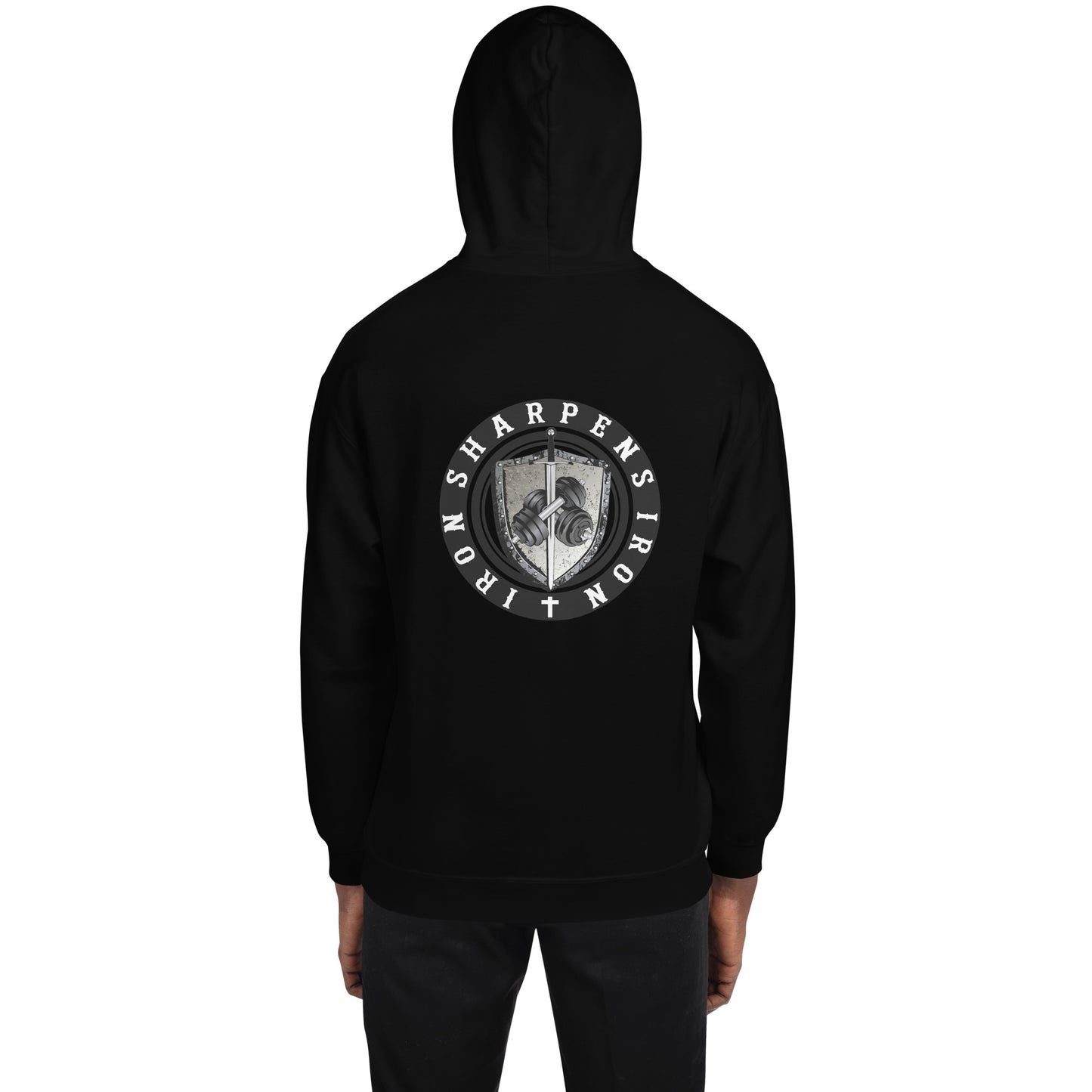 Iron Sharpens Iron with logo on the back Unisex Hoodie