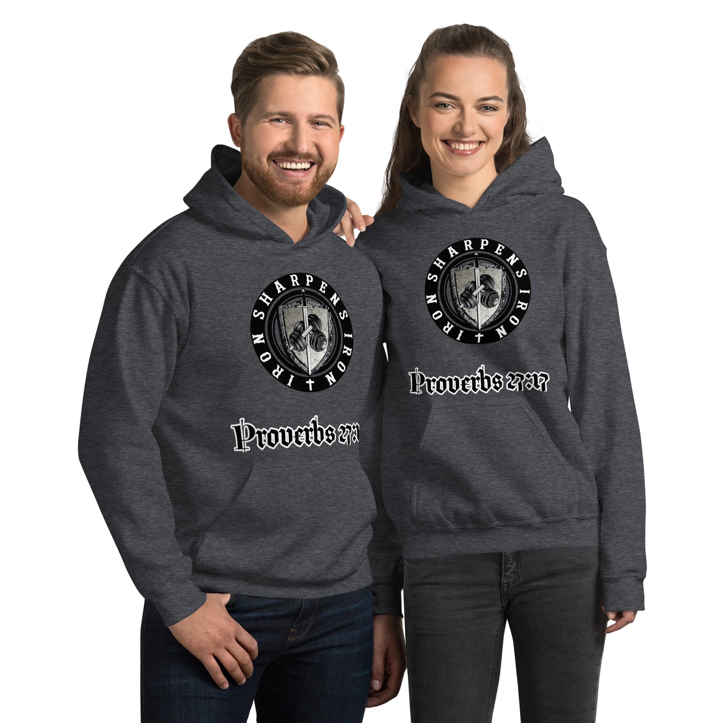 Unisex Proverbs 27:17 iron sharpens iron hoodie