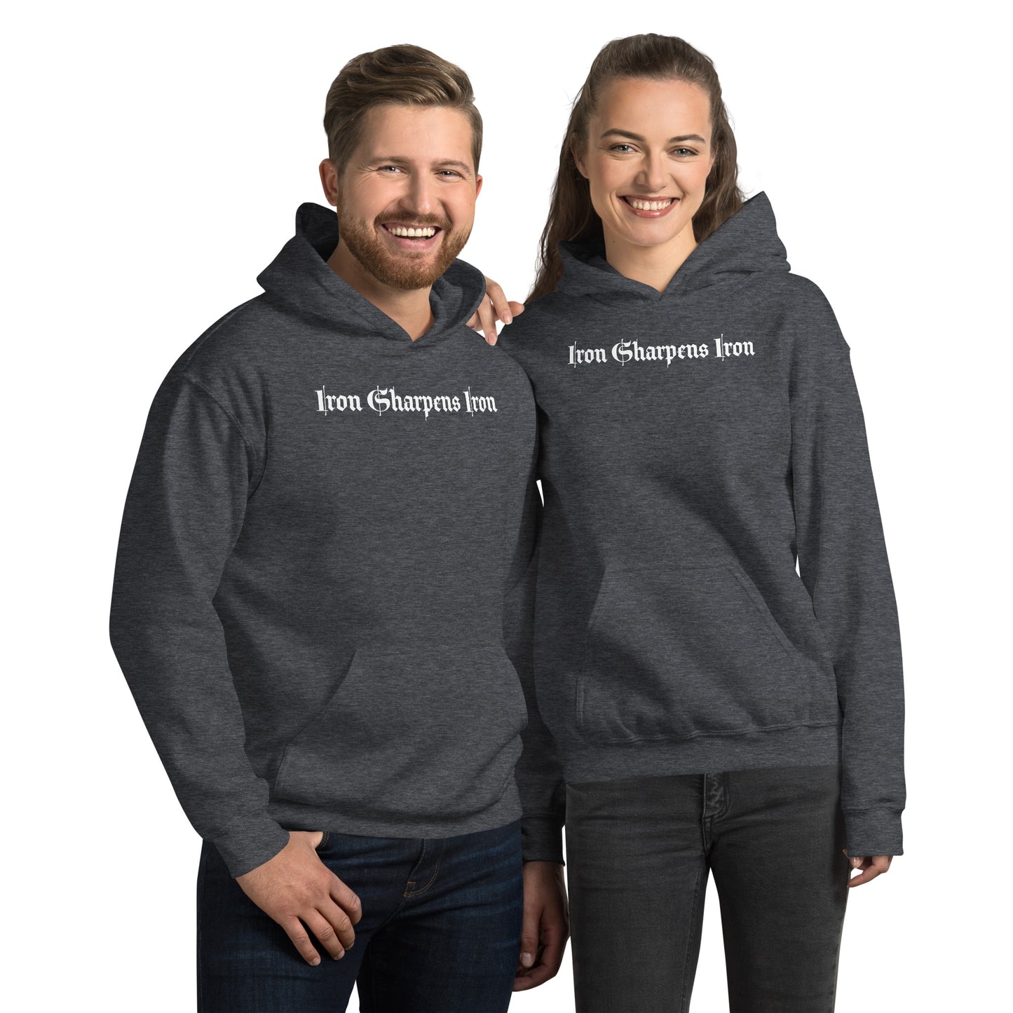 Iron Sharpens Iron with logo on the back Unisex Hoodie