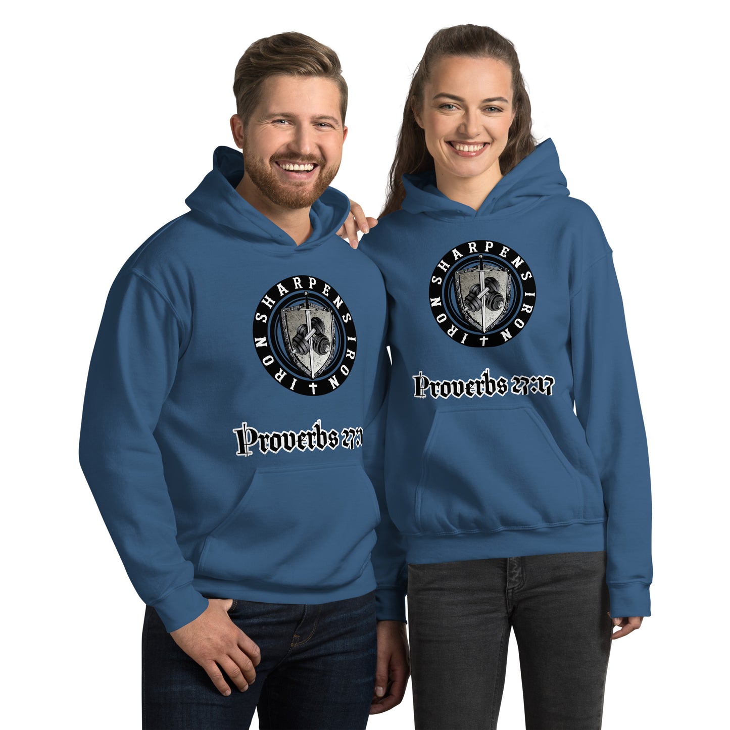 Unisex Proverbs 27:17 iron sharpens iron hoodie