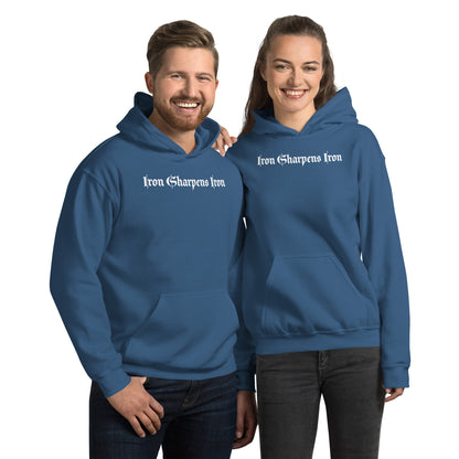 Iron Sharpens Iron with logo on the back Unisex Hoodie