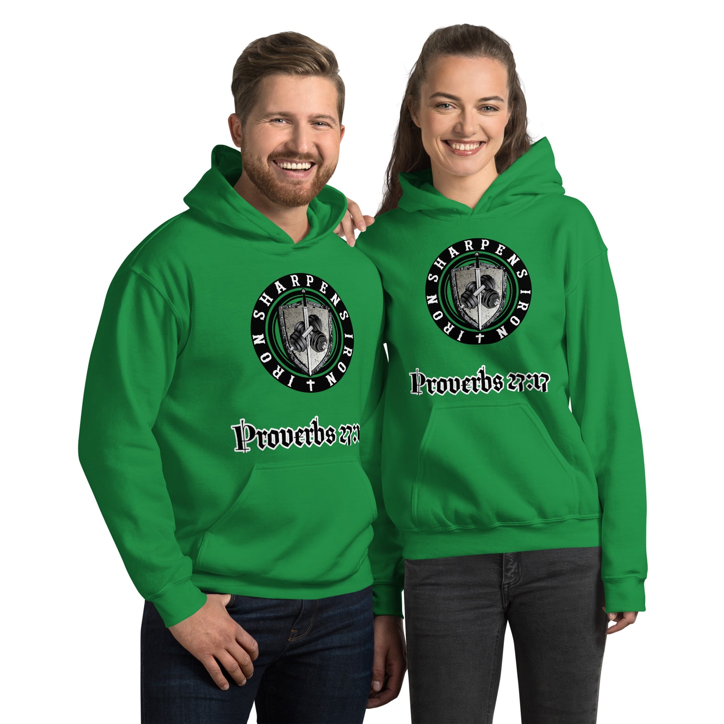 Unisex Proverbs 27:17 iron sharpens iron hoodie