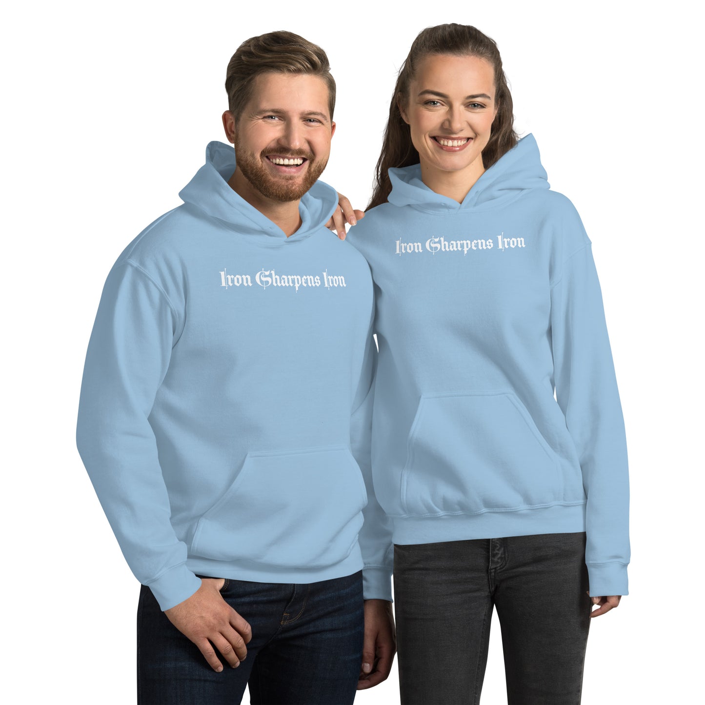 Iron Sharpens Iron with logo on the back Unisex Hoodie