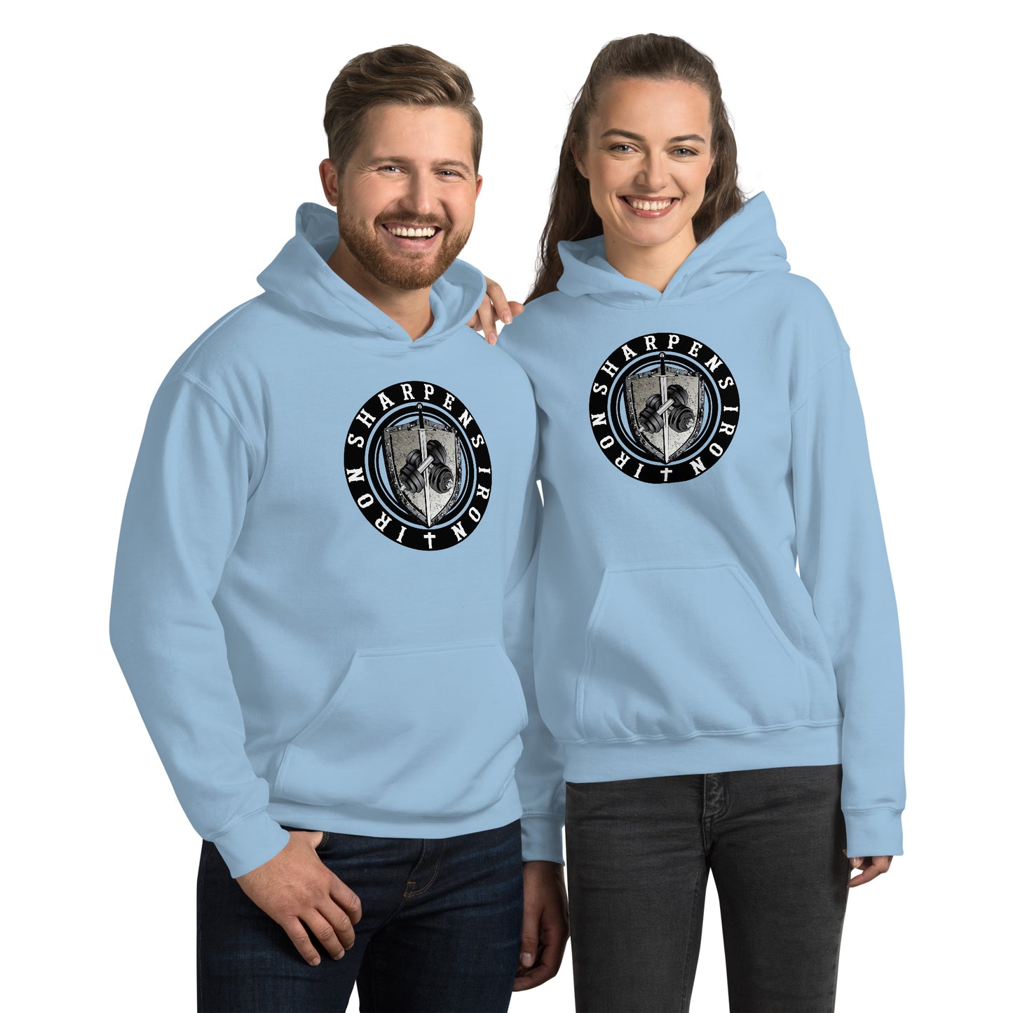 Unisex IRON SHARPENS IRON  blue collection hoodie