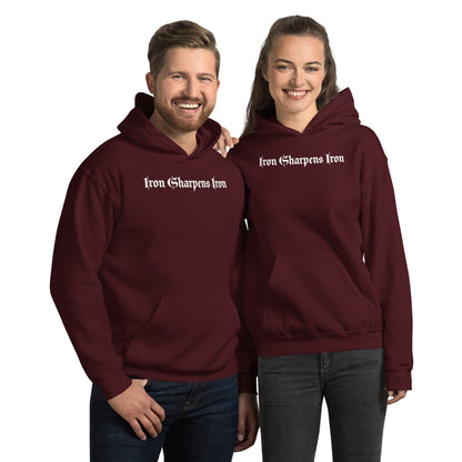 Iron Sharpens Iron with logo on the back Unisex Hoodie