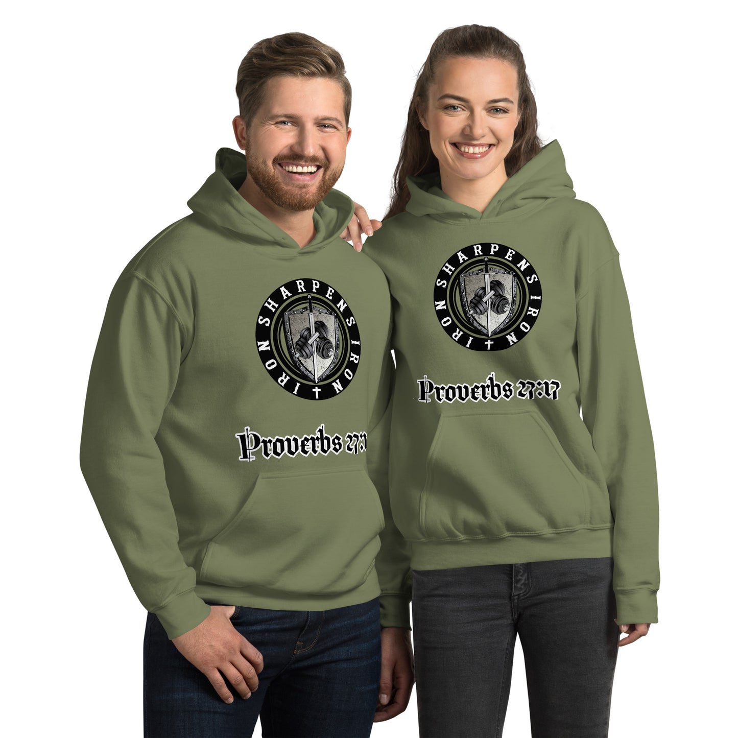 Unisex Proverbs 27:17 iron sharpens iron hoodie