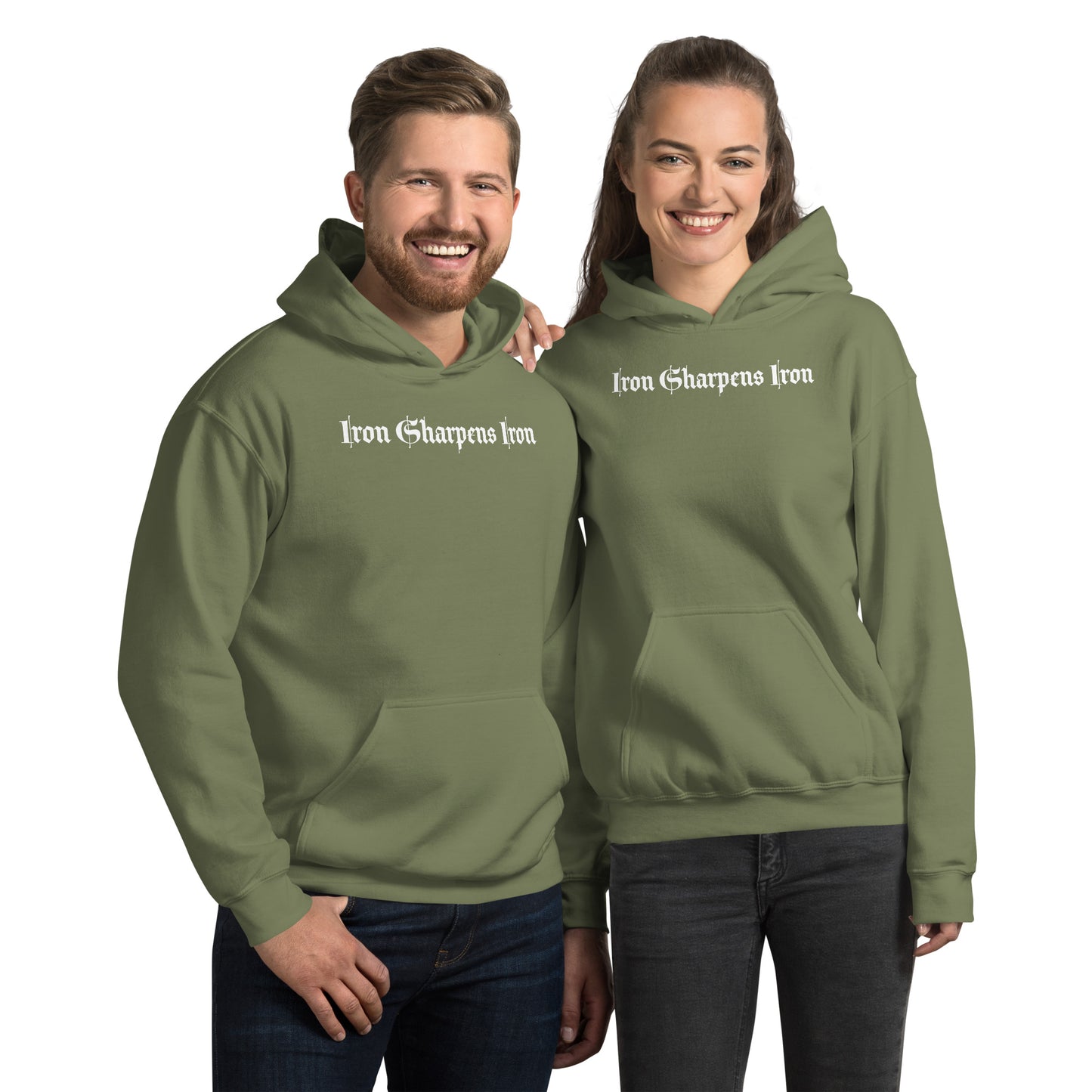 Iron Sharpens Iron with logo on the back Unisex Hoodie