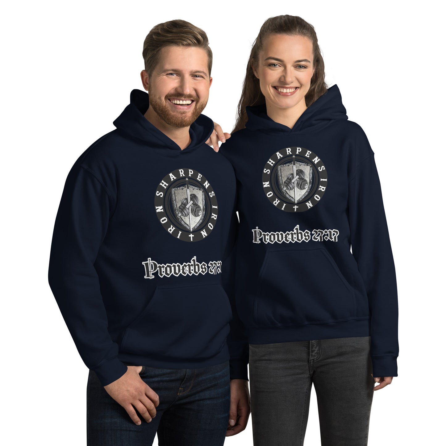 Unisex Proverbs 27:17 iron sharpens iron hoodie