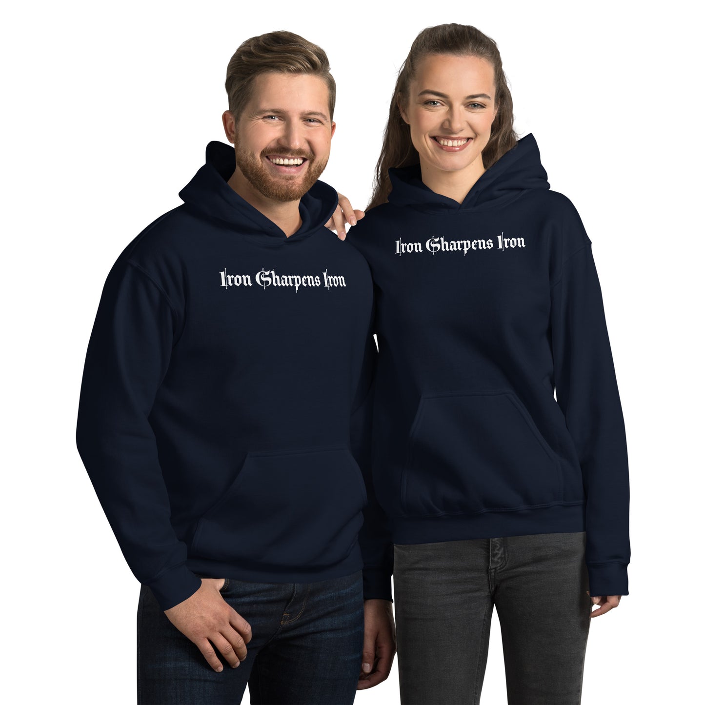 Iron Sharpens Iron with logo on the back Unisex Hoodie