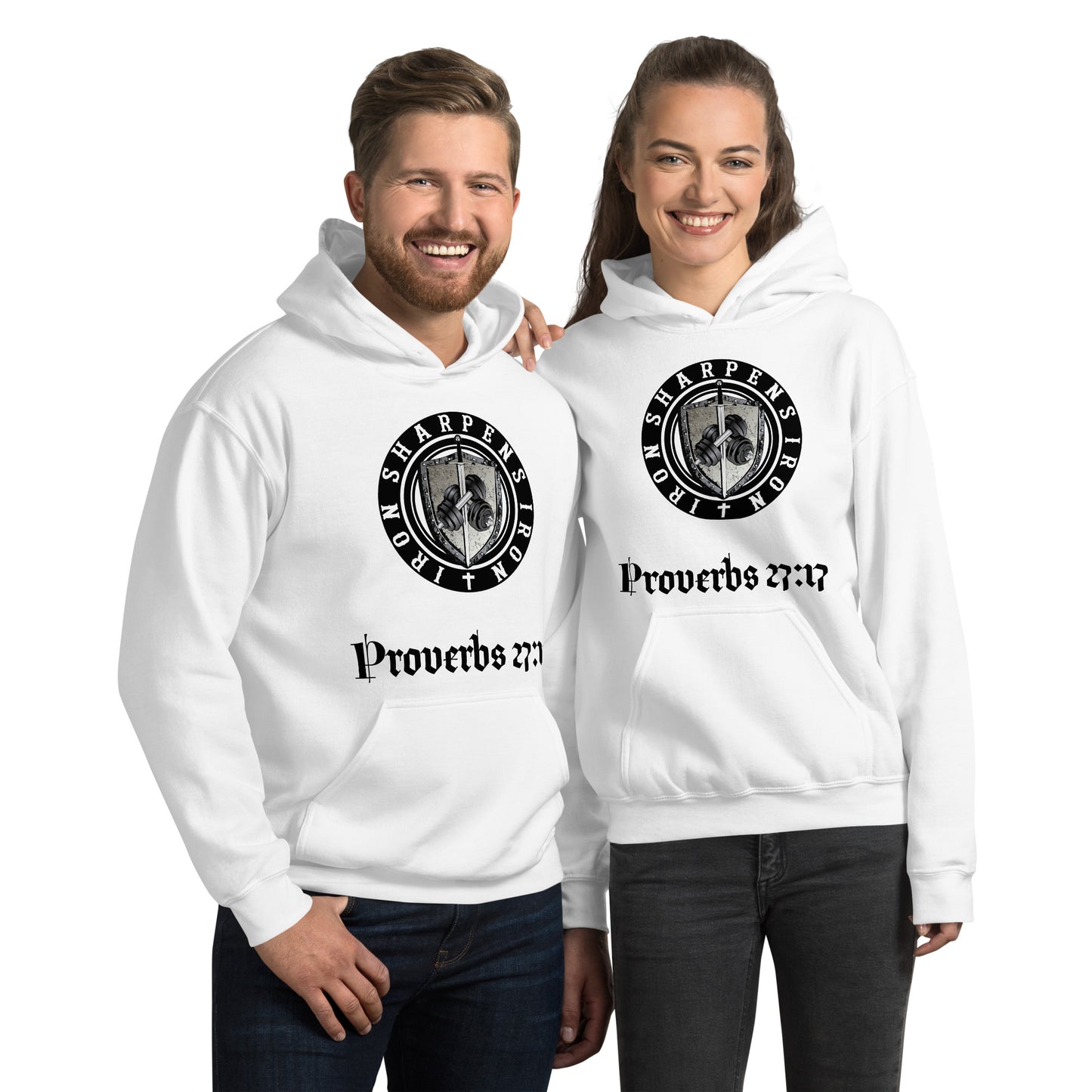 Unisex Proverbs 27:17 iron sharpens iron hoodie